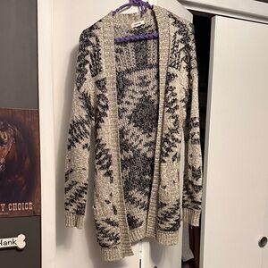 Garage Black and Cream Patterned Cardigan